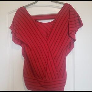Studio Y Red Striped Top, Size Small